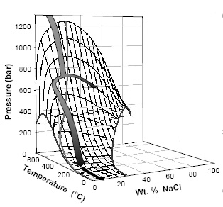 H2O-NaCl rendszer fázisdiagramja